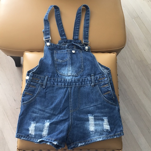 Pants - Denim Overall Shorts